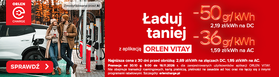 Grafika - Ładuj taniej z aplikacją ORLEN VITAY 🚗⚡